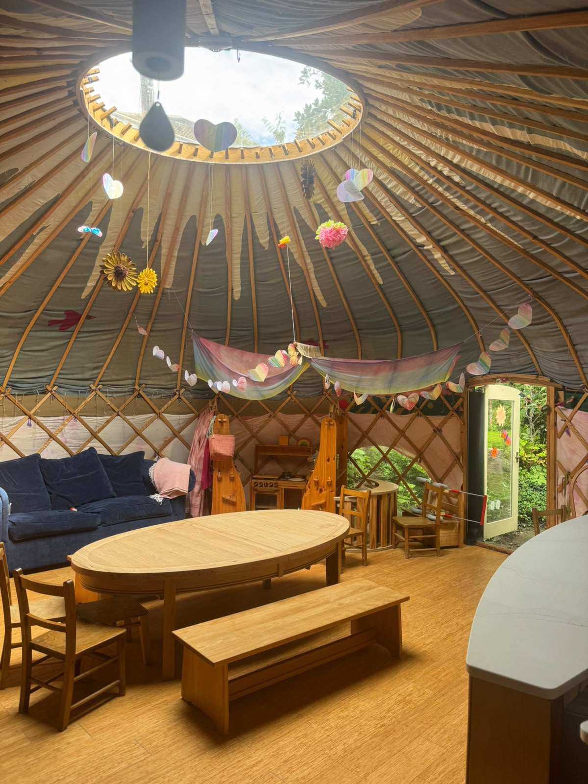 Our yurt inside